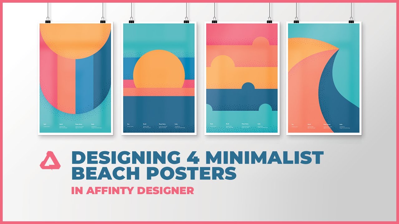 Designing Four Abstract, Minimalist, Beach Posters in Affinity Designer | Speed Art