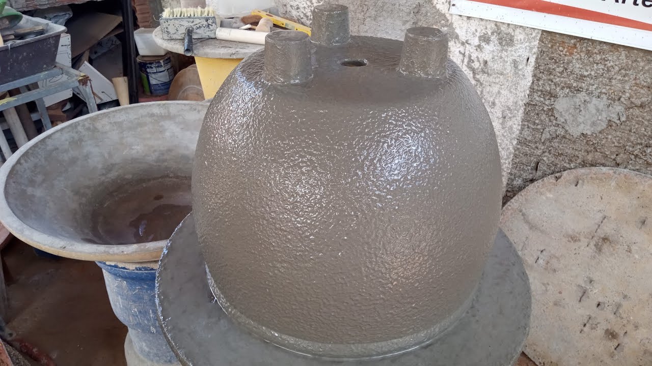 Ensinando como fazer um vaso de cimento em formato de caldeirão