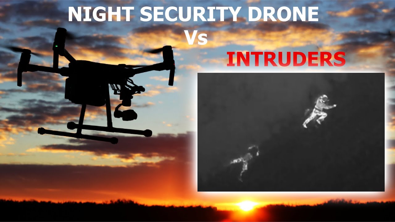 Night Patrol Thermal Drone. Security in Action. Rural Intruder Detection & Residential Protection