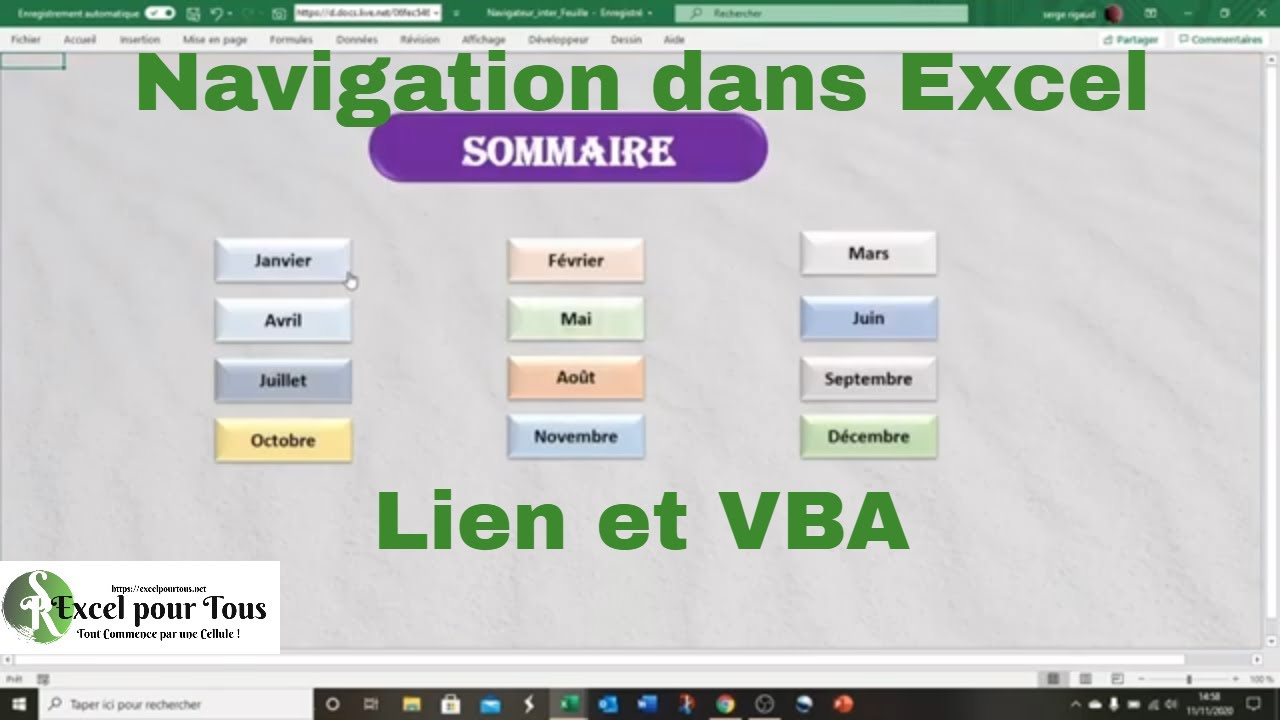 ✅ EXCEL VBA GRATUIT : Comment Naviguer Facilement dans un classeur Excel ?