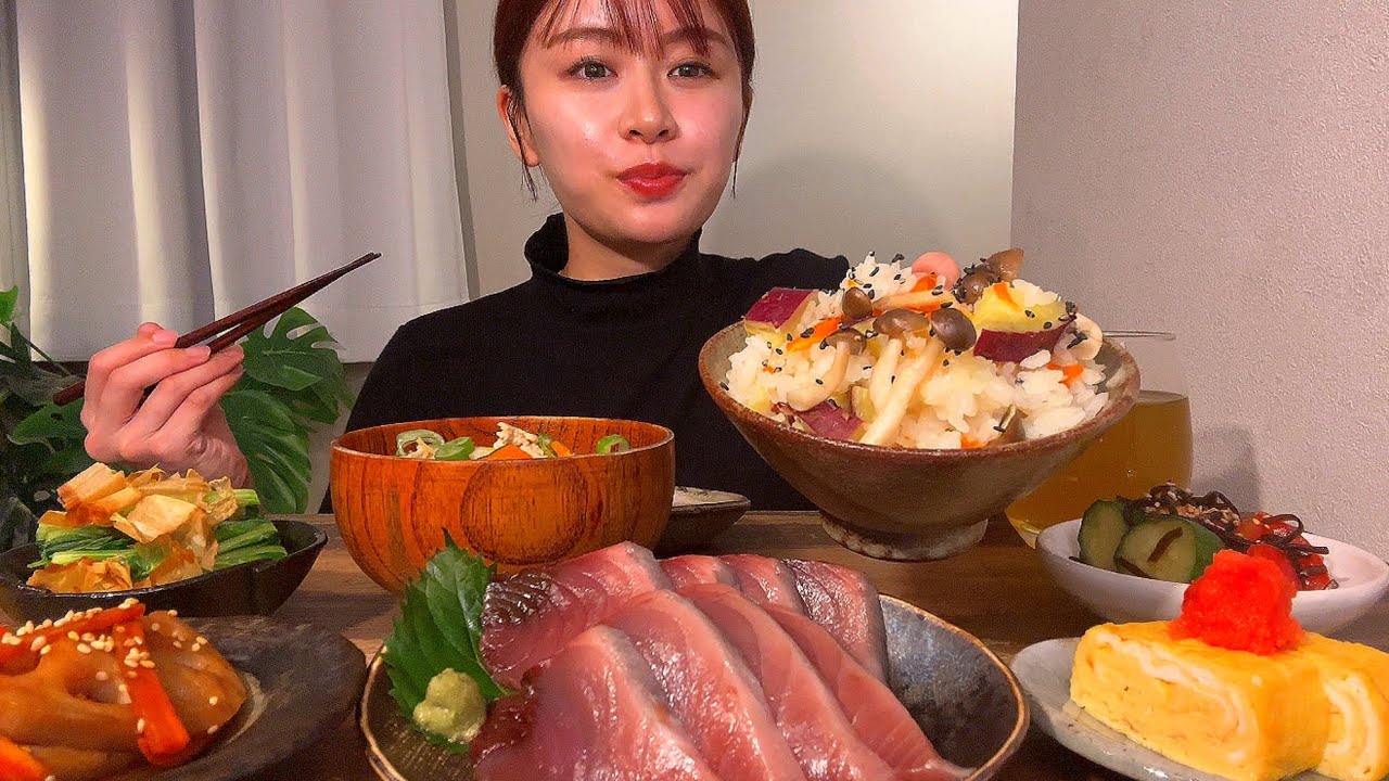 【ASMR】秋の和定食 [咀嚼音/EatingSounds/Mukbang/먹방]