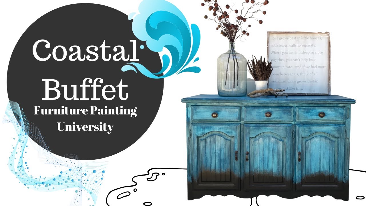 Painted Buffet Furniture Makeover- Miss Lillian's No Wax Chock Paint