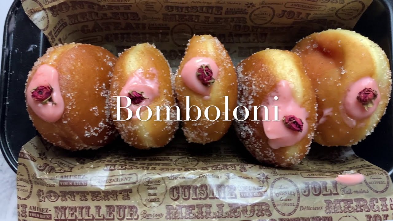 Bomboloni - Italian Donuts with Rose Water Custard Filling