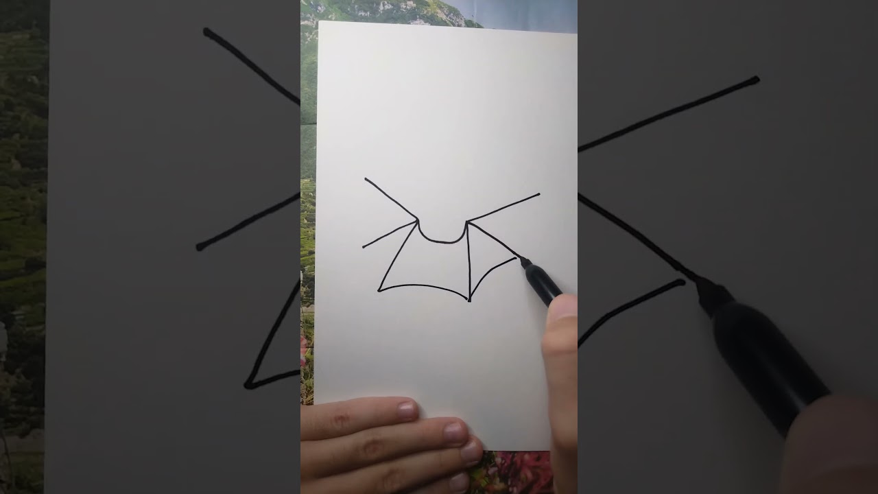 Comment dessiner une chauve-souris. #halloween #halloweenart #simple #trend #trending #viral
