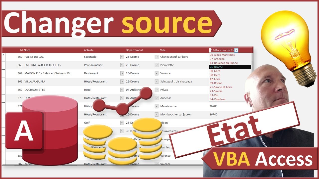 Modifier la source de données d'un état Access