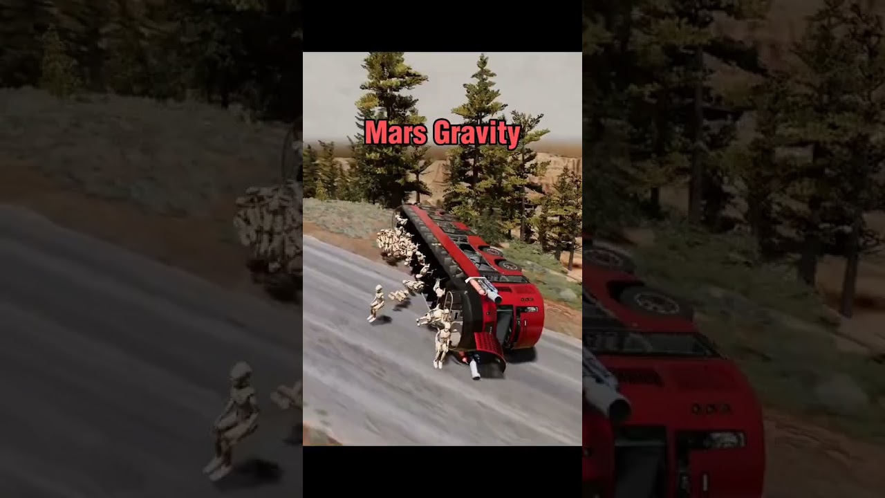 Earth Gravity vs. Bus — Can It Survive This Extreme Descent? 🚍💥 