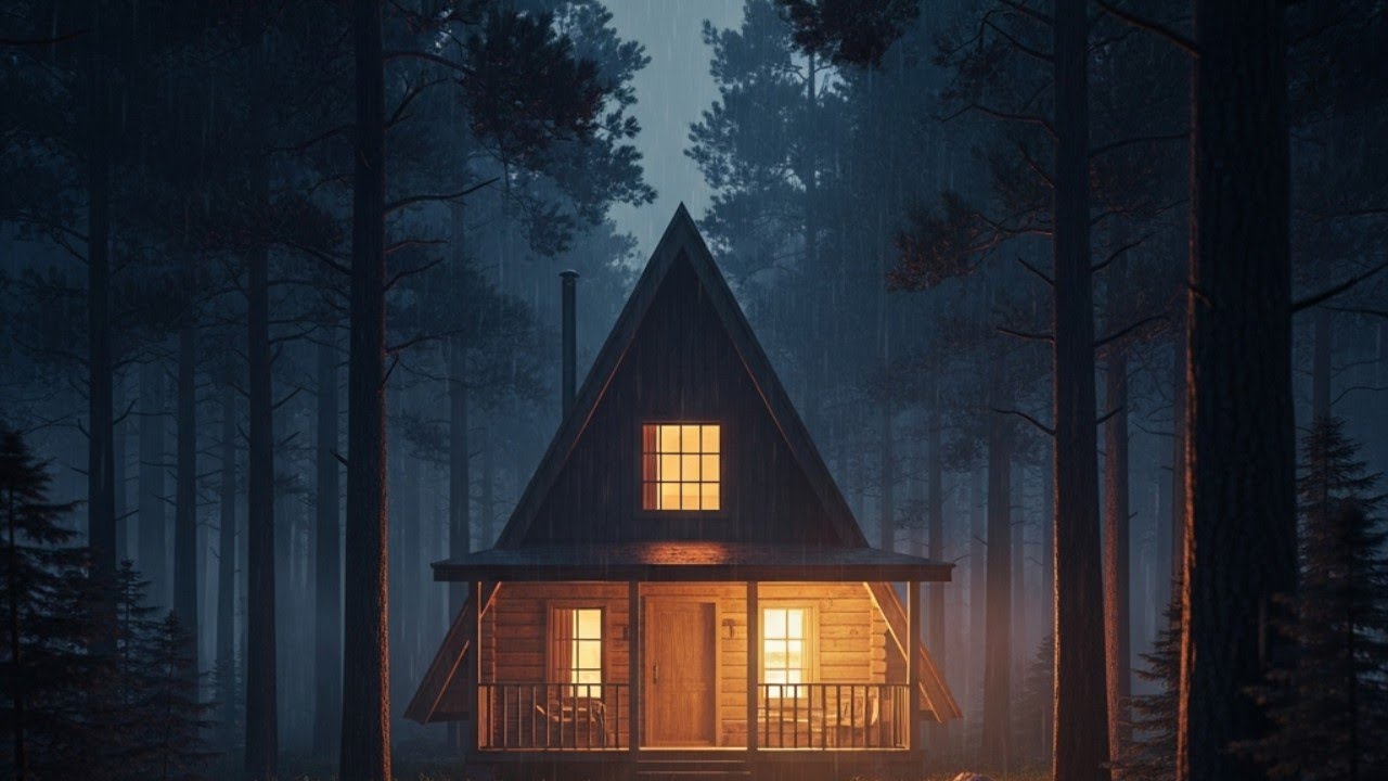 Forest Rain at Cozy Room | Sleep, Relax, Focus Ambience