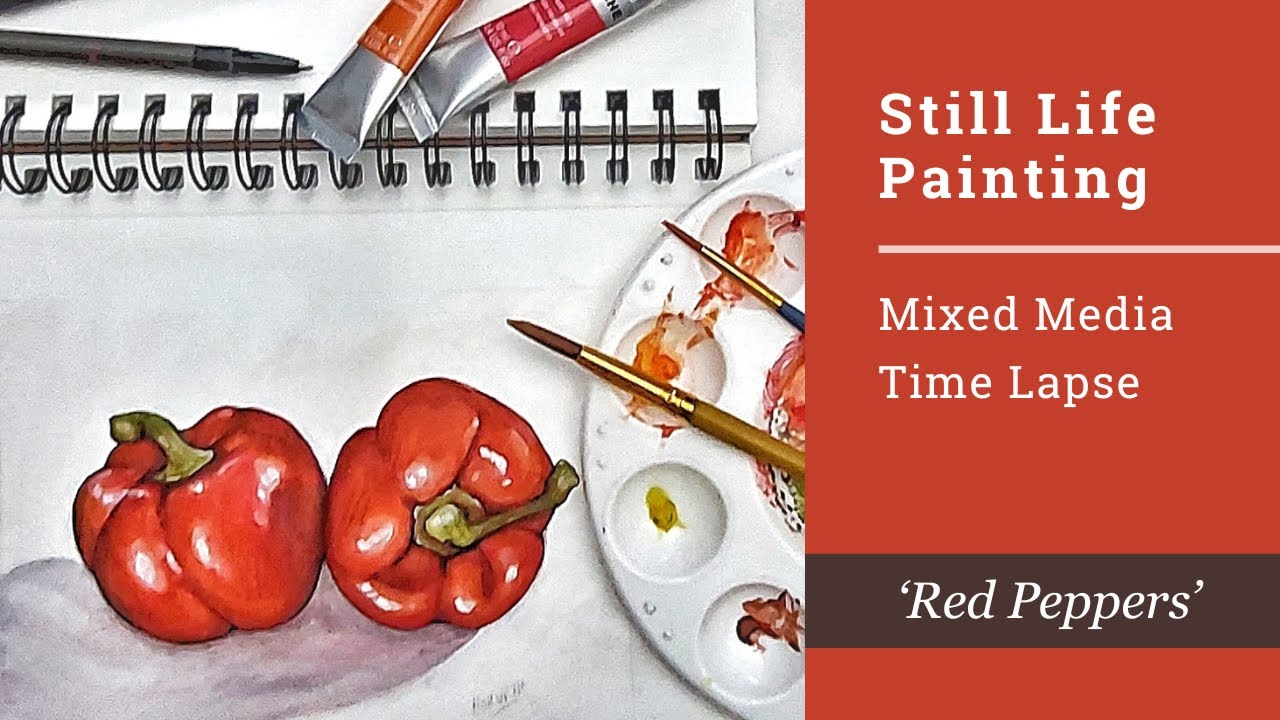 Watch How to Paint this Still Life in Mixed Media Gouache, Painting Tutorial!