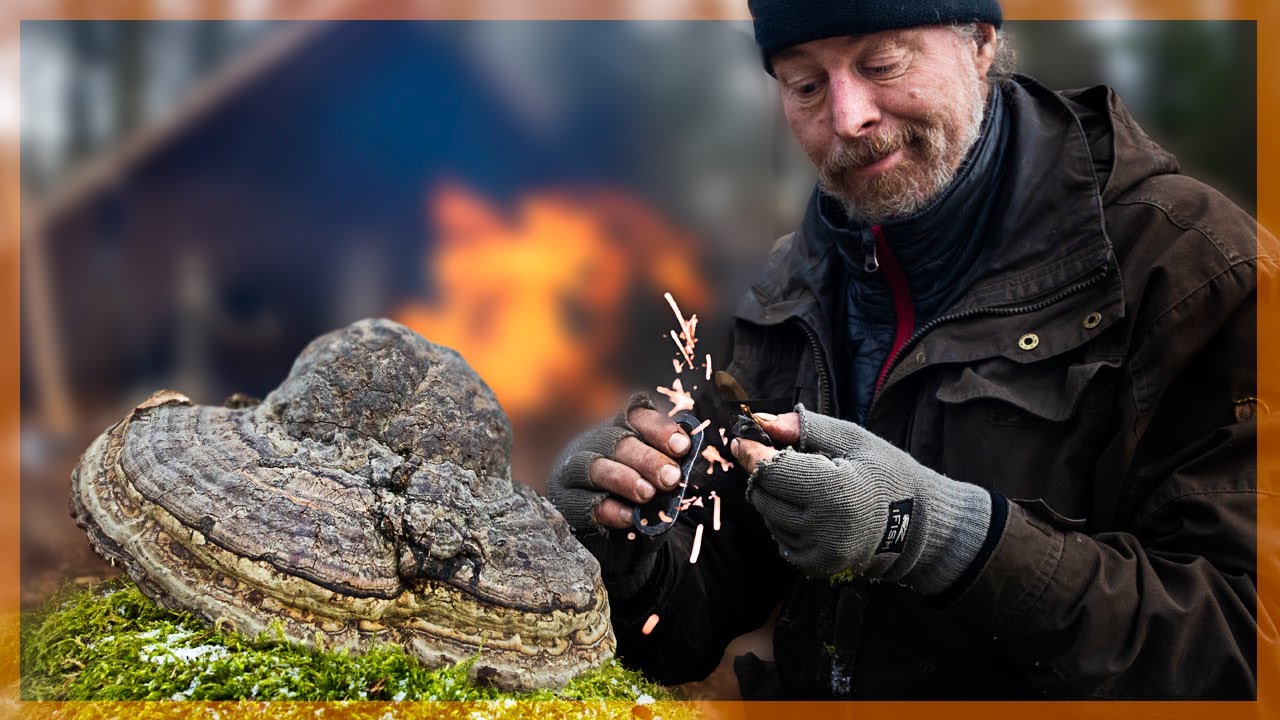 Making Amadou Tinder in Cold & Windy Conditions | Bushcraft Fire Making