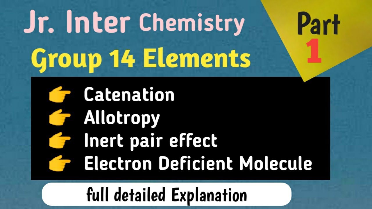 Jr. Inter Chemistry | group 14 elements | 2Marks Questions | Carbon Family| 