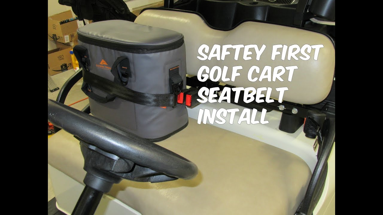 EZ GO RXV Golf Cart Seat Belt Unboxing & Install