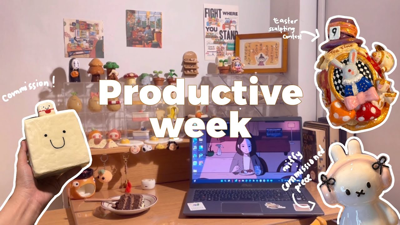 Productive art vlog! Losta sculpting, Miffy, tofu , Easter egg contest