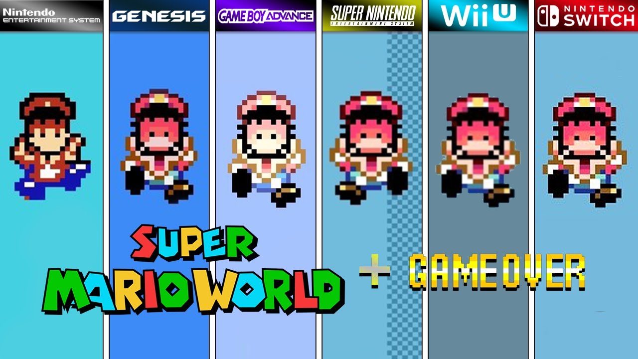Mario's Death in Every Super Mario World Version 1990 (+ All Game Over Screens)