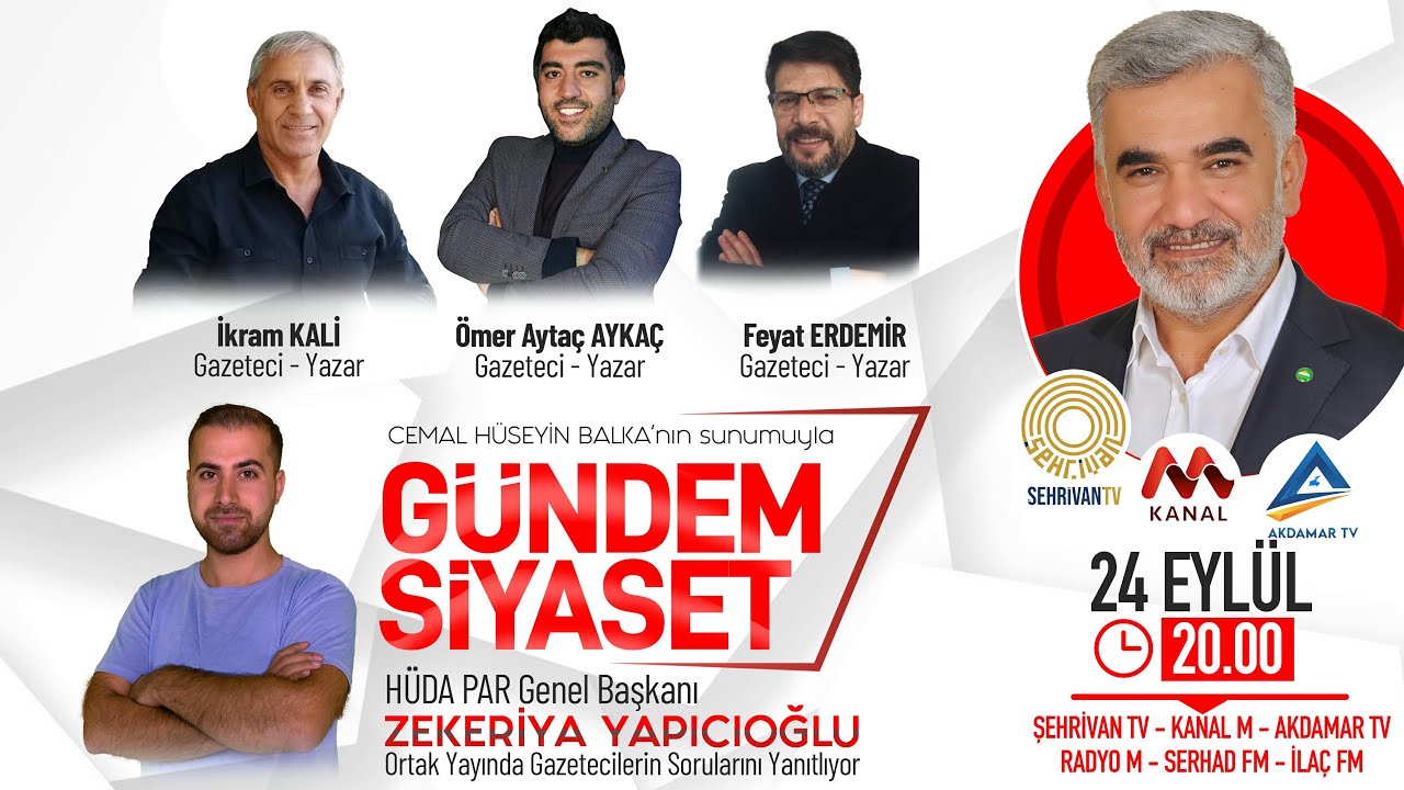 H&Uuml;DA PAR Genel Başkanı Zekeriya Yapıcıoğlu Akdamar TV'de  | Canlı Yayın | Akdamar TV