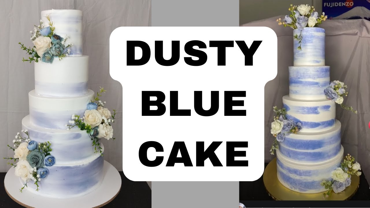 Dusty Blue Cake Design | Dusty Blue Wedding Cake Decorating.