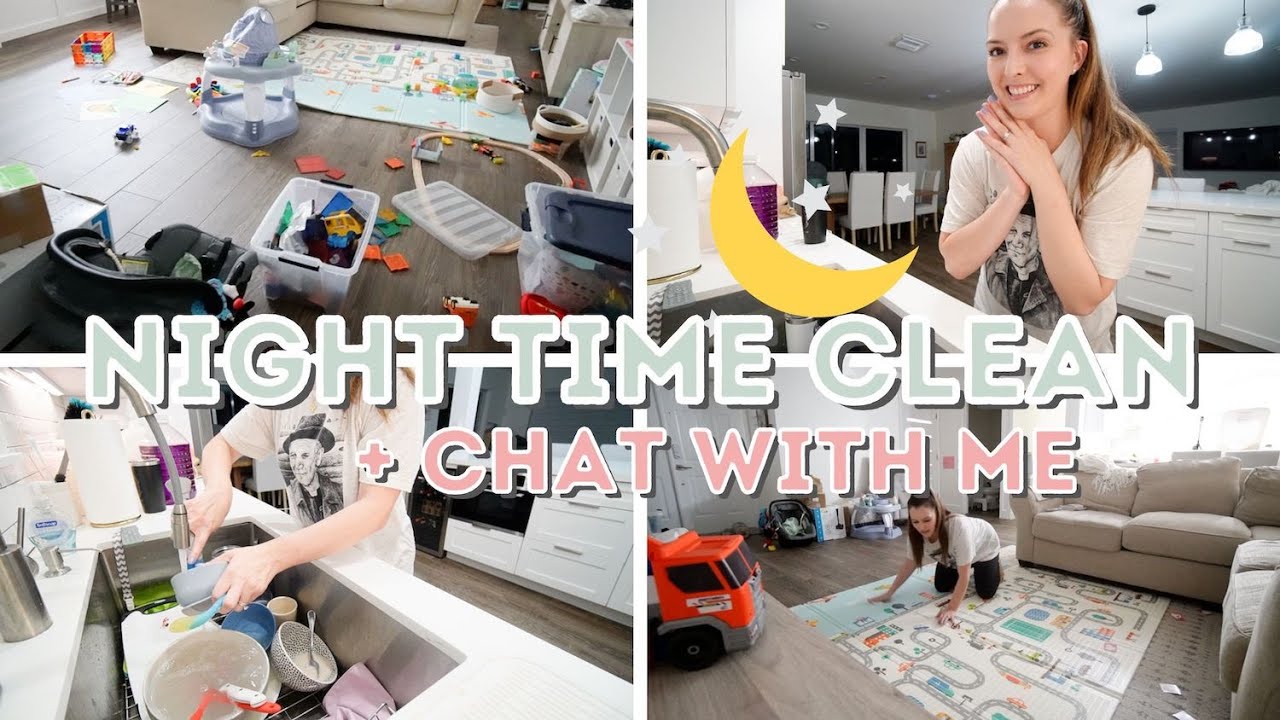 NIGHT TIME CLEAN WITH ME  | AFTER DARK RESET ✨ + chatting about random things while I clean :)