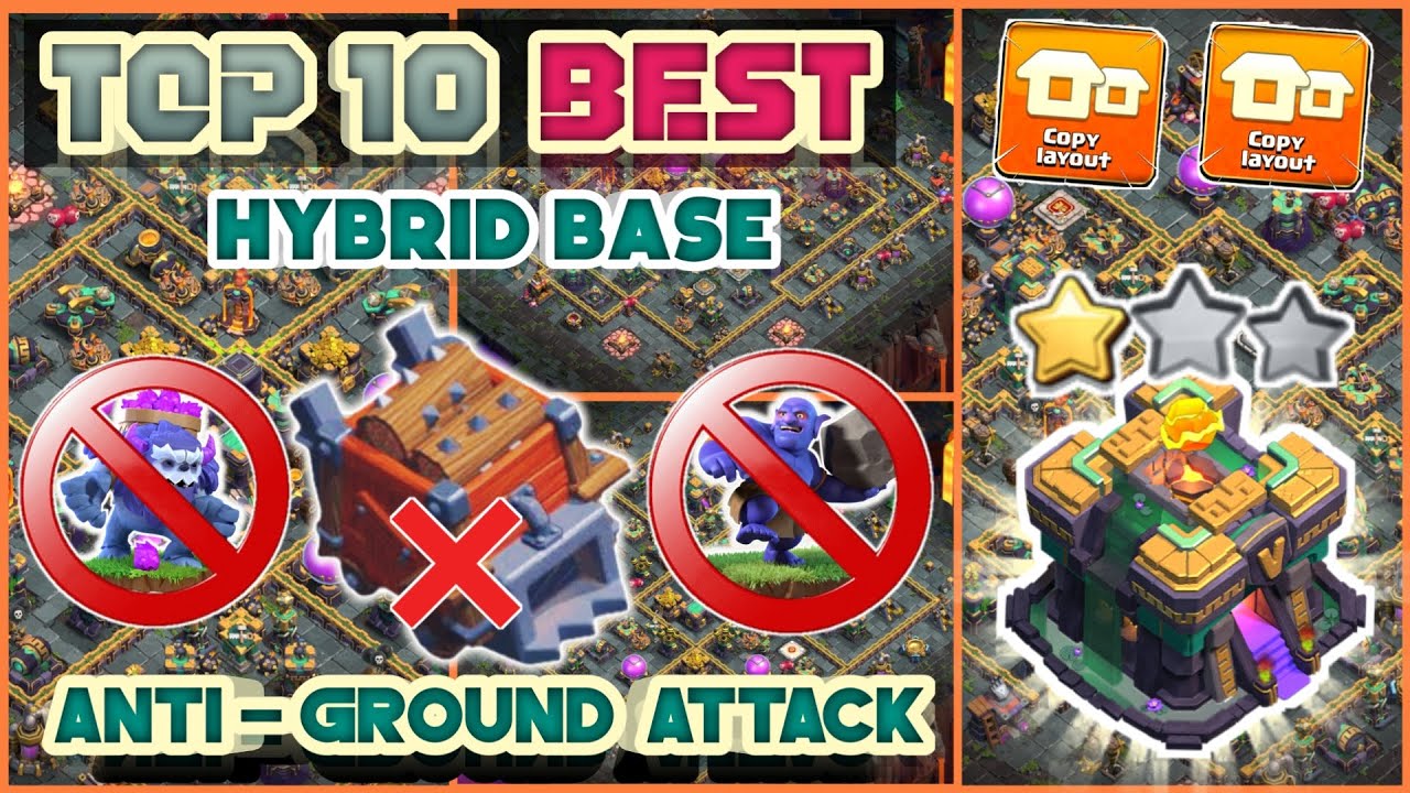 TOP 10 NEW TH14 HYBRID BASE + REPLAY || TH14 HYBRID BASE WITH LINK || TH14 ANTI 3 STAR BASE