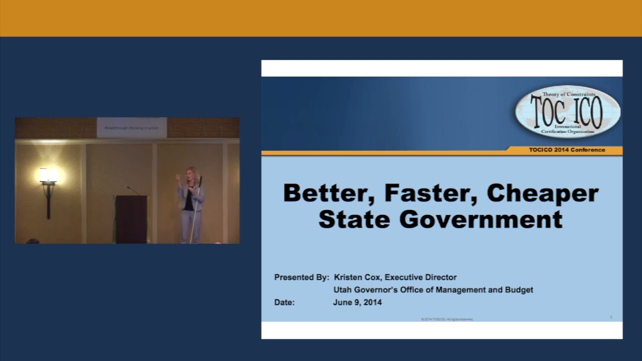 Better, Faster, Cheaper State Government. By Kristen Cox