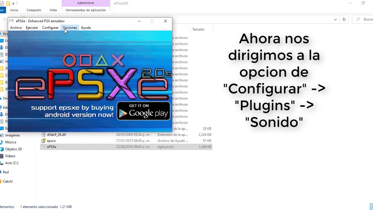 Solución pantalla negra emulador ePSXe PS1 no abre ningun juego