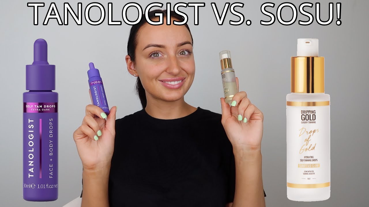 SOSU Drops of Gold Hydrating Self Tanning Drops vs. Tanologist Extra Dark Self Tan Drops!