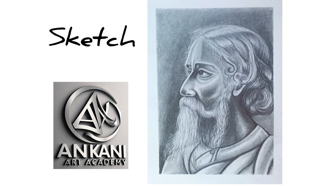 How To Draw Rabindranath Tagore Step By Step, রবীন্দ্রনাথ ঠাকুরের পেন্সিল স্কেচ ni