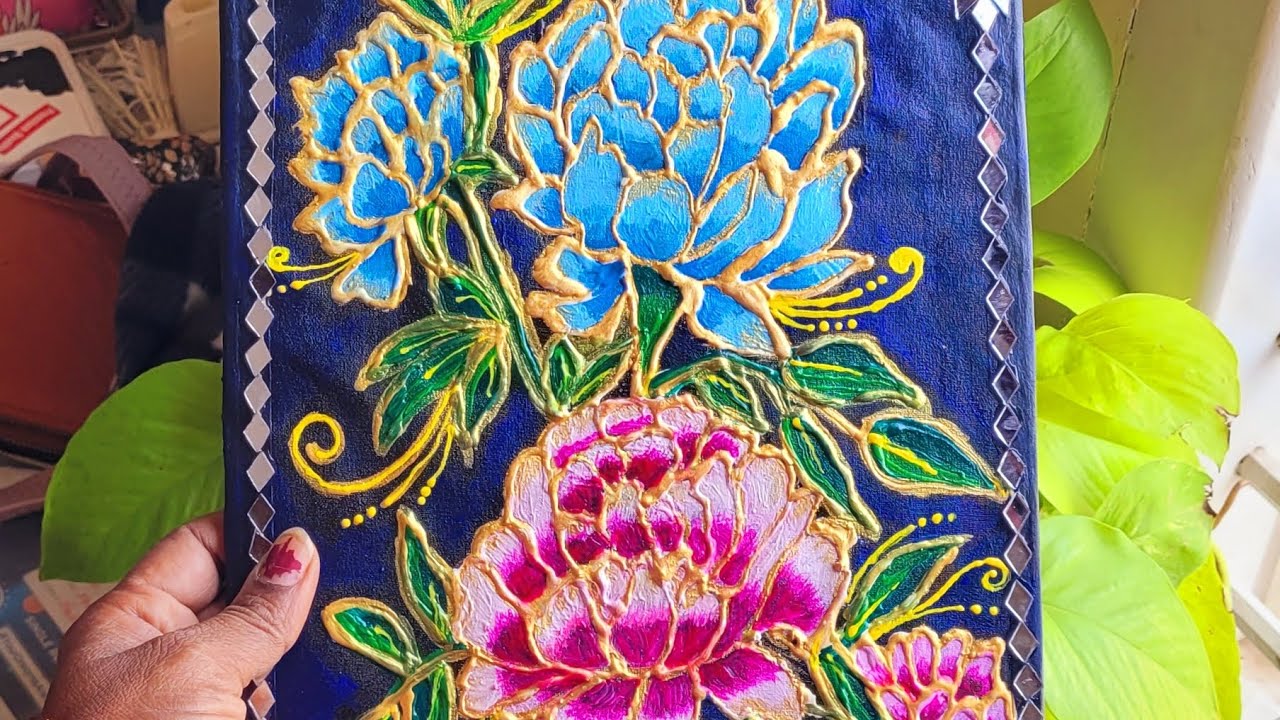 Texture Painting | 3d Painting | Flower art | DIY | Wall Decor | Home Decor 