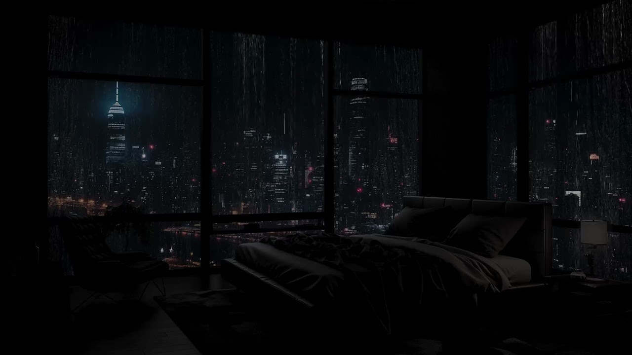 Rainy Night - 雨の街を眺めながらリラックスし、窓の外に降る雨の音に耳を傾けてください。