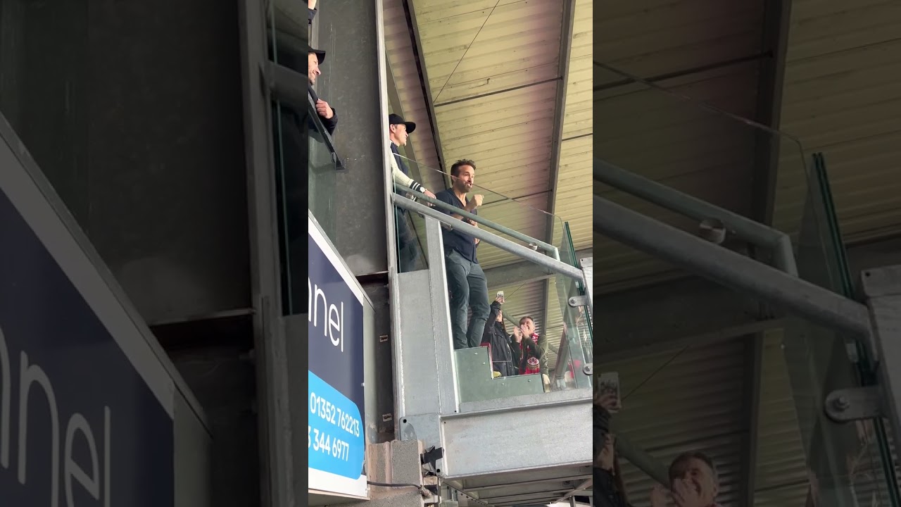 Ryan Reynolds singing the Rob McElhenney birthday song at Wrexham v Borehamwood