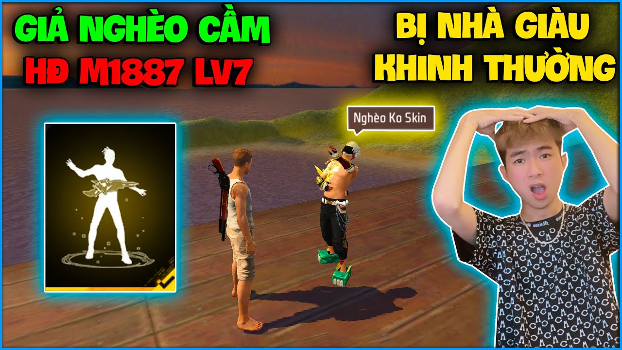 Free Fire | NTN giả bot cầm HĐ M1887 LV7 vô huấn luyện bất ngờ bị thanh niên nhà giàu khinh thường ?
