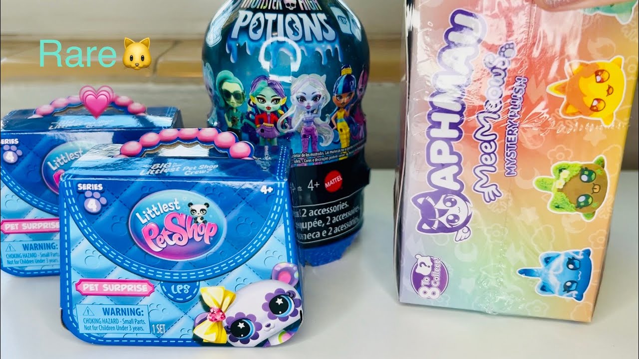 Blind box haul with Littlest PetShop, Monster High, and RARE AphMau MeeMeows ✨