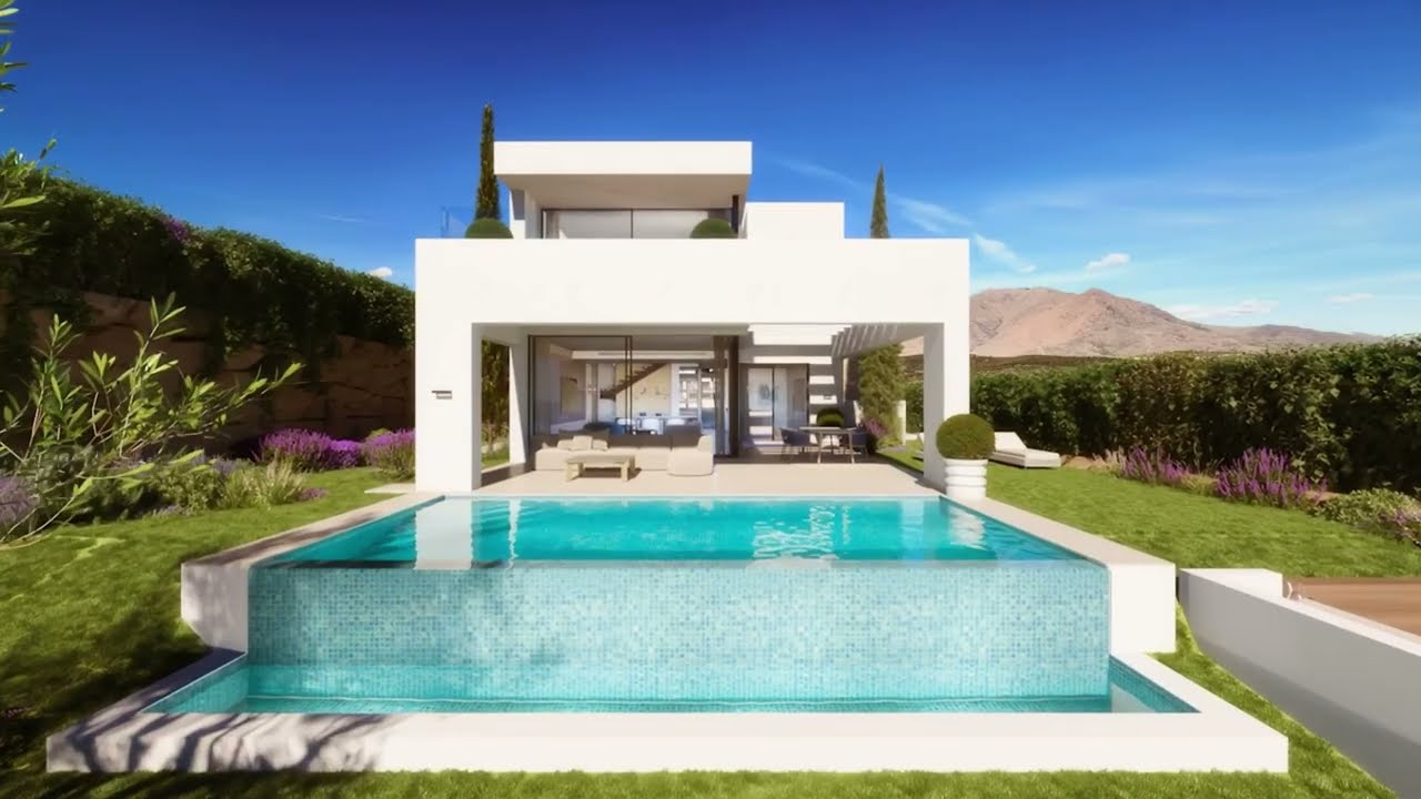 Villa de 3 dormitorios, 3 baños, piscina, jardín y sótano. Estepona Golf, Estepona Refs. 4044 - 4046