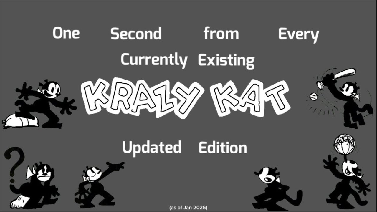 One Second from Every Currently Existing Krazy Kat Kartoon Updated Edition (as of Jan 2026)