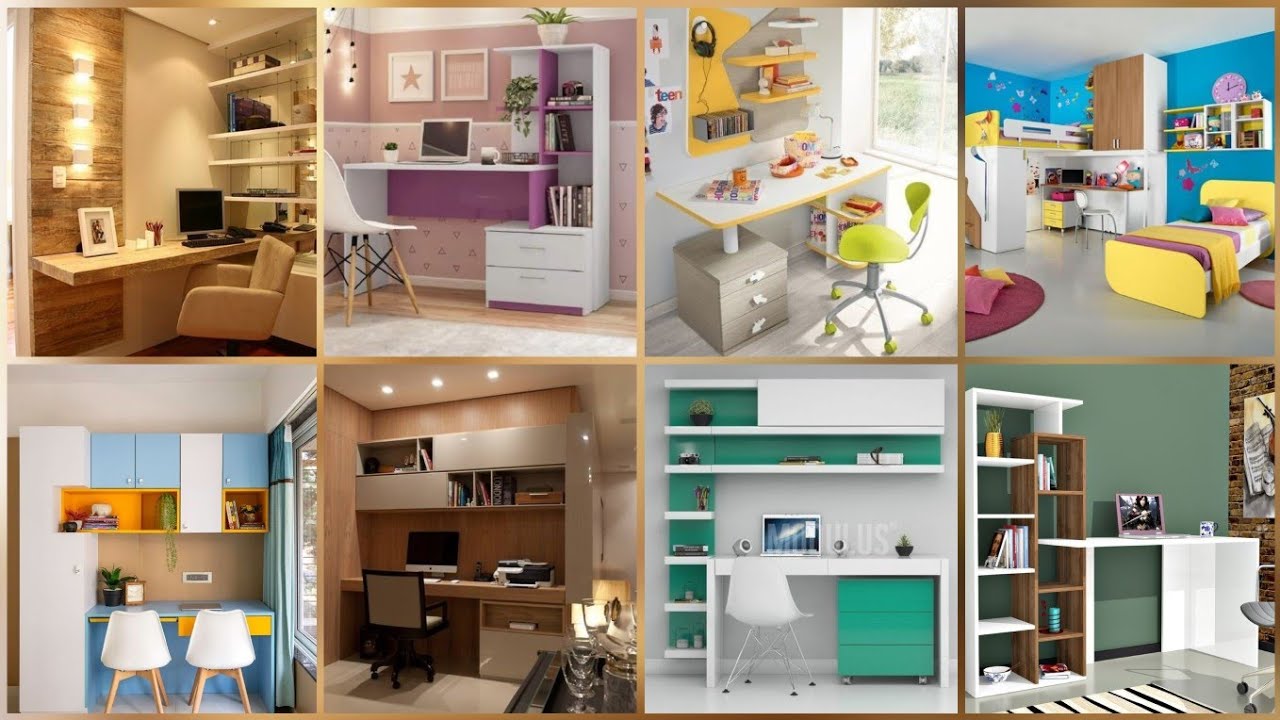 Student Study Table With Bookshelf  Designs Ideas | Modern Study Table With Chair