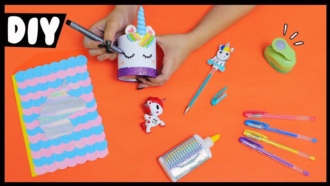 MATERIAL ESCOLAR DE UNICÓRNIO 🦄 VOLTA ÀS AULAS 📚 Caderno, Lápis e +