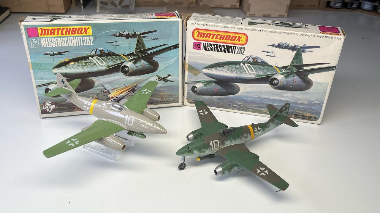 Построены два самолёта Me262 от Matchbox в масштабе 1/72.