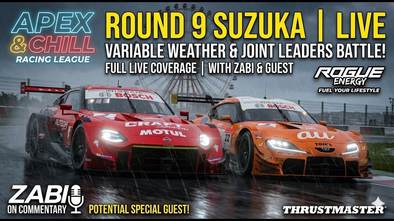 Gt7 Apex and chill round 9 suzuka live variable weather full commentary and a championship battle