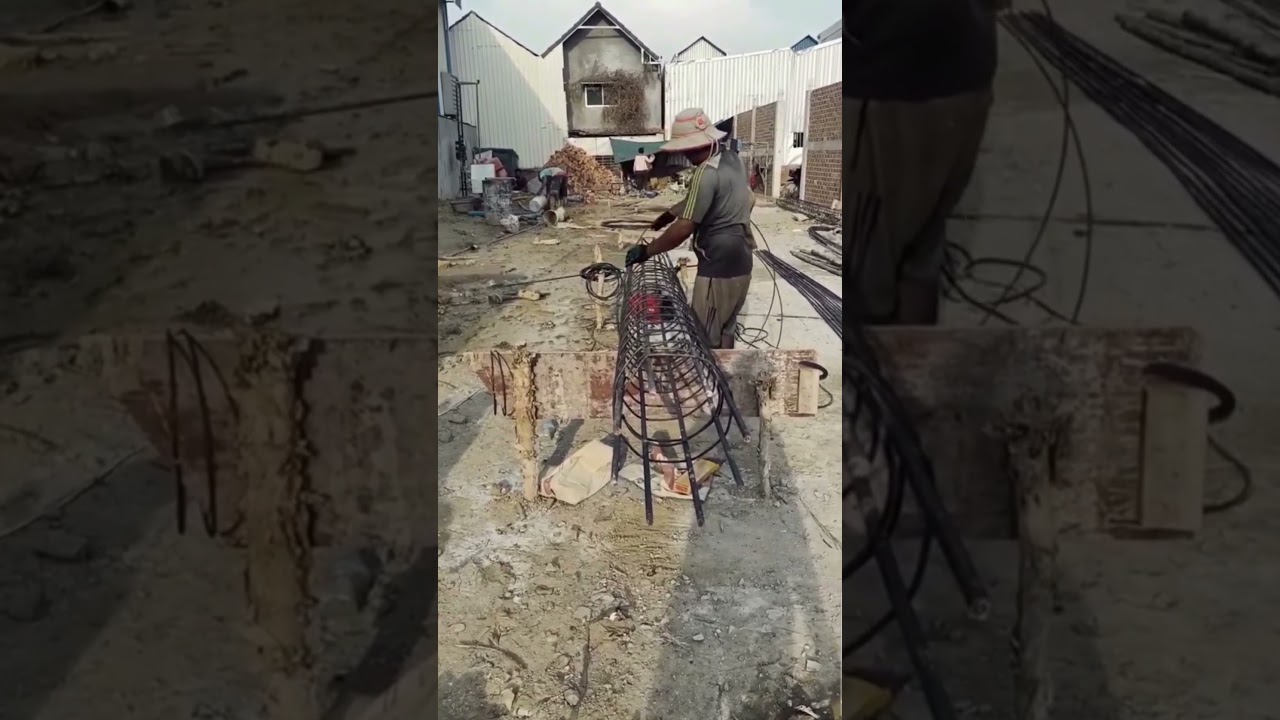 Wrapping Steel Around Pile Cage #shorts