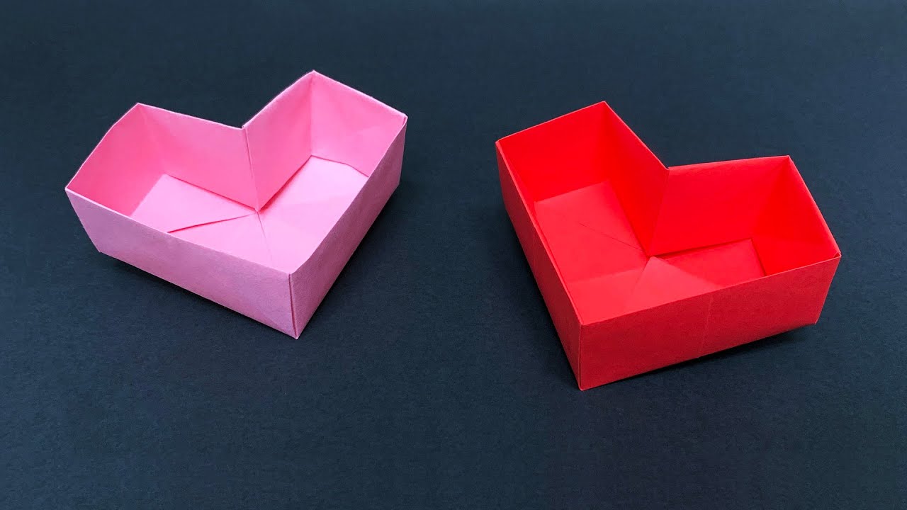 GẤP HỘP GIẤY HÌNH TRÁI TIM ❤️ ĐƠN GIẢN DỄ LÀM NHẤT /【ORIGAMI HEART BOX】
