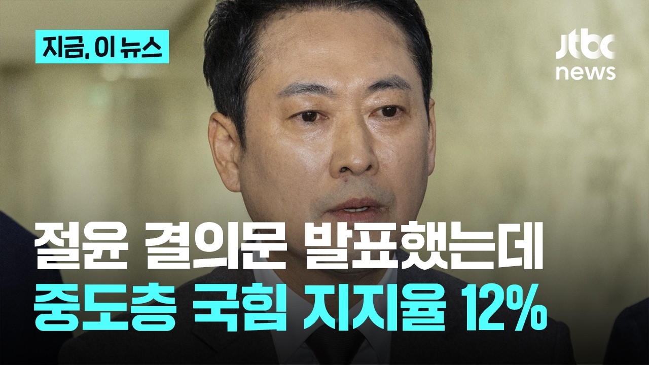 정당 지지도, 중도층에서 민주당 51% 국민의힘 12%...이재명 대통령 지지율은 66%(한국갤럽)｜지금 이 뉴스