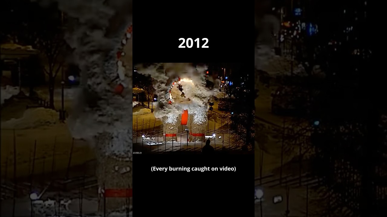 same story, different year 🔥 #gavlegoat #g&auml;vle #sweden #burning