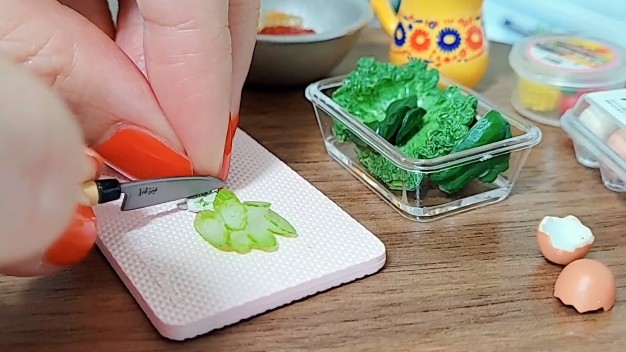 RE-MENT mini kitchen ❤️ mini toy cooking / Hamburger Steak 리락쿠마 햄버그 스테이크 식완 소꿉놀이