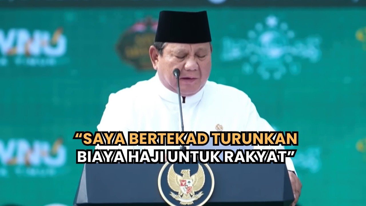 Janji Prabowo Turunkan Biaya Haji saat Mujahadah Kubro 1 Abad NU di Kota Malang