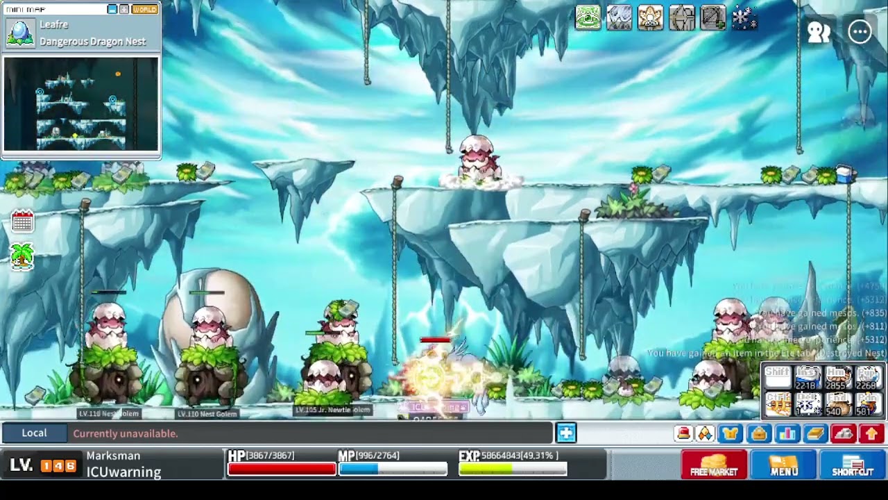 【Artale楓之谷】146神射手單練蛋龍效率270w+/10mins