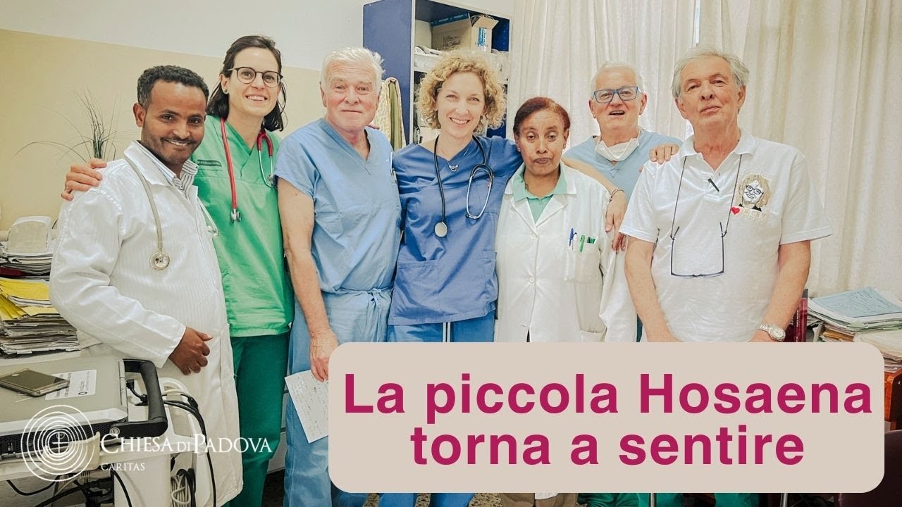 La piccola Hosaena torna a sentire grazie a Med.Action Bambini con Elias e l'aiuto di Caritas