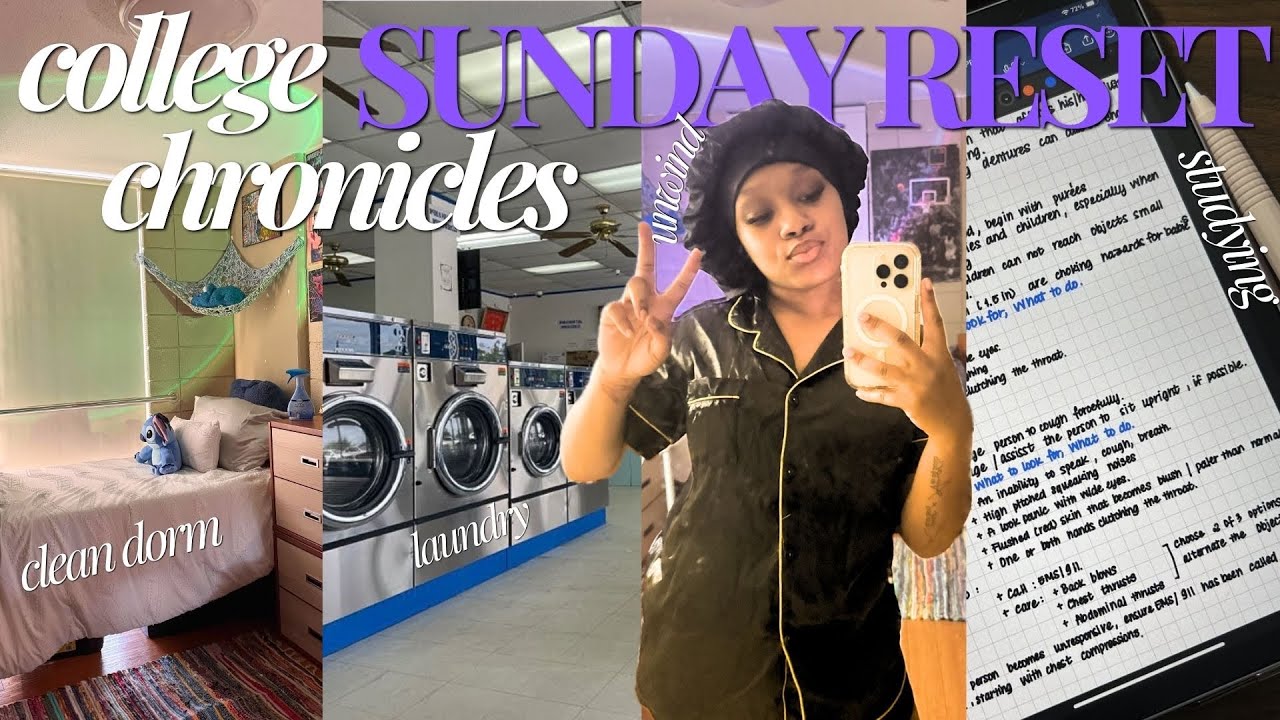 College Sunday Reset | *laundry, studying, cleaning & more*