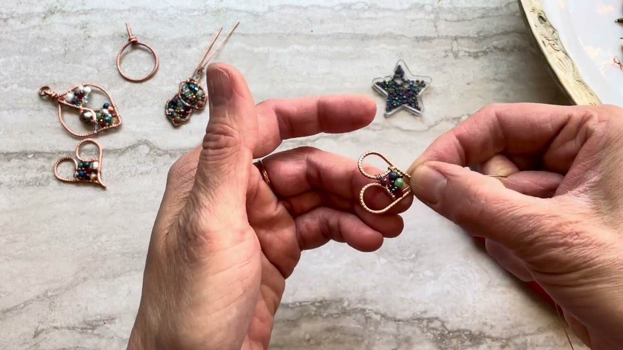 Multi colored wire wrapped hearts TUTORIAL