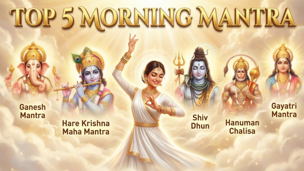 Top 5 Morning Mantra | Ganesh Mantra | Hare Krishna | Shiv Dhun | Hanuman Chalisa | Gayatri Mantra 