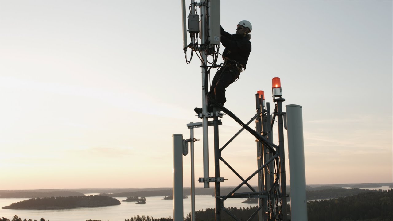 1122. Telemast (Telecommunications mast) Drone Stock Footage Video