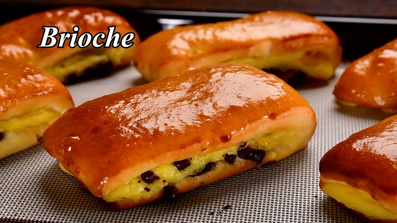 【ブリオッシュスイスの作り方】ブリオッシュ生地にカスタードとチョコチップをサンド