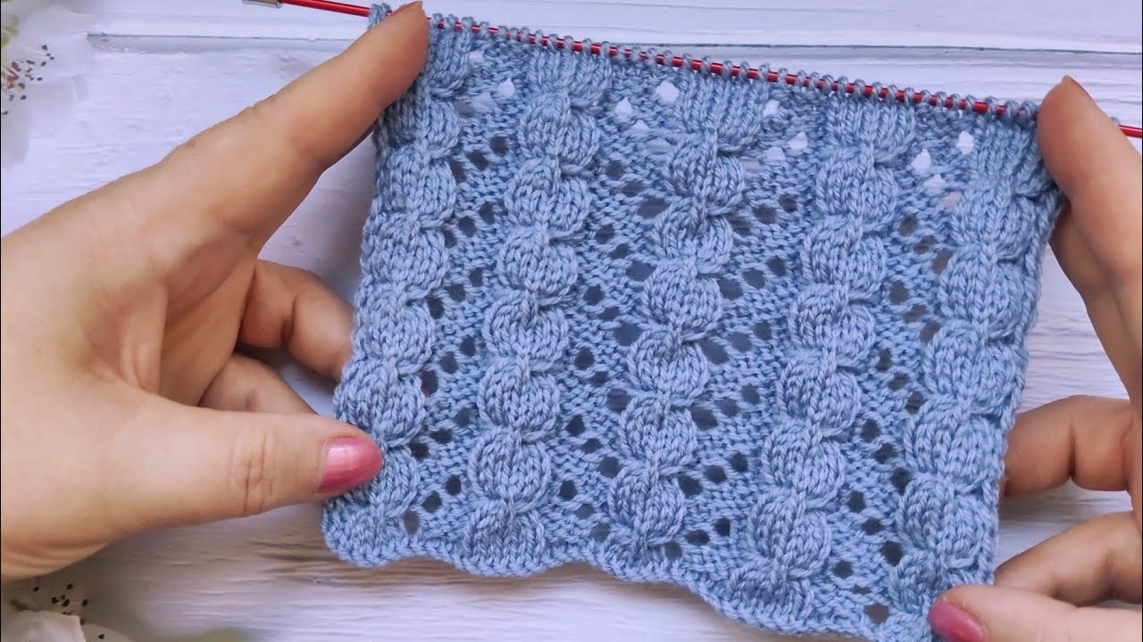 Lace Cable Knit Stitch | Ajour-Zopfmuster stricken | Punto Trecce Traforate| Point Torsades Ajourées
